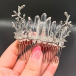 마녀 숲 엘프 천연 석영 머리빗 여신 오컬트 헤어 쥬얼리 여성용 헤어밴드 : yeahanyeahan