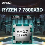 AMD Ryzen 7 7800X3D 4.2GHz 5NM L3=96M 프로세서 8코어 16스레드 DDR5 120W 소켓 새 제품이지만 팬 없음 : 피제이유통
