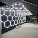 육각 차고 조명 벌집 LED 천장 디테일링, 자동차 차체 수리 작업장 튜브 프레임 포함, AC220V : 스마트랩팩토리구대20