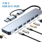 유형 C 허브 USB 3.0 2.0 TF / SD 5 포트 멀티 분배기 OTG For Lenovo HUAWEI Xiaomi 알루미늄 합금 for PC : 블랑에코컴퍼니