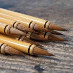 캘리그라피 브러시 연습용 Q1040604 내추럴 다리스 1/4 복숭아꽃 하나 붓대 흠집 : 신흥유통a3