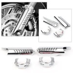 할리 데이비슨 Heritage Softail Classic FLSTC 용 크롬 오토바이 하부 포크 다리 디플렉터 : 피제이유통