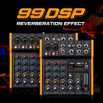 새로운 R6/R4 6채널 멀티 오디오 믹서, 99DSP 스테레오 Bluetooth 5.0, 밴드 및 라이브 녹음용 6.5mm 출력 TypeC 사운드 카드... 