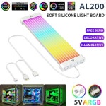 ARGB Aura Sync  PC 케이스 전원 공급 장치 마더 보드용 DIY 네온 조명 보드 3x8 핀 GPU 24 핀 5V 3 AL200 AL300 : 엑스허브