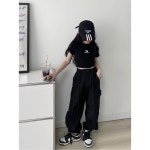 아동 방송 댄스복 아이옷 아동댄스복 모델 걸그룹의상 체크무늬 무대에서 공연 블랙 앞판 상의 슬림핏 스몰 110cm : 무한우진무역