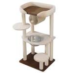 애견고양이 캣타워 소형 사계절 미니 미니캣타워 ([특별기획] 야옹센부르크-플리스 1 잡이 문지르기 우주선 기둥 타워 다층 캣폴 1 ([특별기획]... 