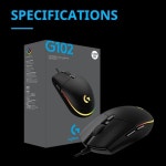 Logitech G102 마우스 기존 인체 공학적 광학 8000 인치 당 점 16.8M 컬러 LED 6 버튼 사용자 정의 유선 Pc 게임 액세서리 : 아르모니컴퍼니
