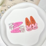 [set] 유아 옆머리 물결 똑딱핀 머리핀 2p : 모아핀