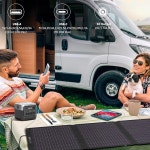 50W 휴대용 태양광 패널, 접이식 패널 충전기 IP68 방수, USB-A 및 USB-C 포트 포함 소형 발전소 야외 캠핑 RV 여행용 DC 18V 출력 30W... 