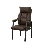 오래 앉아 편하게 등받이 높은 편한의자 싱글 시트 먹색 강철로 만든 발 고정 난간 : 장바구니1