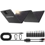 50W 휴대용 태양광 패널, 접이식 패널 충전기 IP68 방수, USB-A 및 USB-C 포트 포함 소형 발전소 야외 캠핑 RV 여행용 DC 18V 출력 30W... 