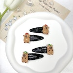 [set] 유아 옆머리 물결 똑딱핀 머리핀 2p : 모아핀