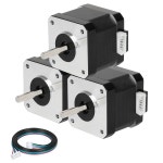 YEJMKJ 3 pcs 네마 17 스테퍼 모터 40MM 바이폴라 1.5 A 42Ncm (59.47oz.in ) 42 1.8도 2상 4-리드 네마17 모터, 1m 케이블 및 DIY... 