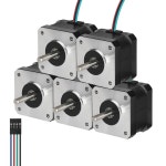 BESJMYT 네마 17 스테퍼 모터 5PCS 고토크 290mNm(41.06oz.in ) 33mm 바이폴라 0.4 A-12 V 1.8 Deg 2 상 4 로봇/3D 프린터/CNC : 지지이열