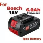 호환 BOSCH 18V 성능 6.0Ah 리튬 이온 GDS250-Li GSR180-Li GKS185-Li GWS180-Li GSB185-Li 배터리용 18v 충전식 배터리... 