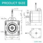 YEJMKJ 네마 23 스테퍼 모터 76MM 바이폴라 4A 2Nm/283.2oz.in 57 2상 4-리드 고토크 네마23 1.8도 CNC 판화기 3D 프린터, 2.25x2.25x3... 