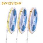 DC24V 12V 5V 옵션 LED 라이트 Cob 스트립 1m 2m 3m 4m 5m 부엌 조명 배경 장식 램프에 대 한 캐비닛 빛 아래 : 포리파이브코퍼레이션