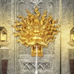 용머리 분수대 조각상 벽면 농장 야외분수 가든 세면대 인테리어 식수대 인공 장식 A5골드 물분사 불가 : 벨라노 스토어