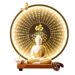불교 LED 무드등 불상 불교굿즈 장식 옐로우 1 석가모니 조명 부처님 1 단여래-황의[도자기] : 더딜헌터스
