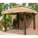 야외 초가 가제보 3x3 오두막 동남아 방갈로 피크닉 지붕 루프탑 정자 테라스 볏짚 초가정 : 아쟈무역