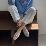 [g3431] 여성 뮬 슬리퍼 발레리나 리본 밴딩샌들 : 새로이클라쓰