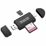 2 in 1 고속 휴대용 메모리 카드 리더 - SD 3.0 전송 프로토콜 USB to SDXC SDHC MMC RS-MMC Micro 및 UHS-I : 파모텍
