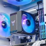 ARGB 냉각 선풍기 라디에이터, CPU PWM 온도 제어 음소거 컴퓨터 액세서리, AMD AM4 AM5 용, 4 히트 파이프, 9cm : 벨루체컴퍼니