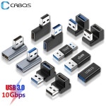 90도 직각 USB 3.0 확장 어댑터 상향 팔꿈치 10Gbps 커넥터 PC 남성-여성 플러그 변환기 : 벨루체컴퍼니