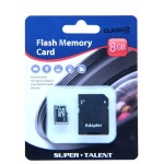 어댑터가 장착된 슈퍼 탤런트 8GB 마이크로 SDHC 메모리 카드(MSD8GBST6R) : 파모텍