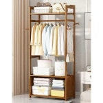 옷걸이행거 원룸 서랍 나무 다용도 고정식 사무실 대나무 서랍장 월럿색 타우 심플50CM롱 : SUNNYBUY