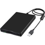 USB 플로피 디스크 리더 드라이브, 외부 휴대용 1.44 MB FDD 디스켓 맥 윈도우 10, 7, 8, XP, 비스타 PC 노트북 데스크탑용, 3.5 인치... 