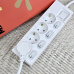 원스탑 제로갭 국산 슬림 납작 멀티탭 4구 개별스위치 멀티콘센트 1m, 화이트, 1개 : 서울전기