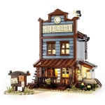 서부 보안관 사무실 모델 빌딩 블록 MOC F9026 도시 스트리트 뷰 모듈 형 아키텍처 벽돌 아이디어 장난감 선물 키즈 Aldult : 구대1등장사장30