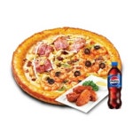 [선물하기] 미스터피자 하프앤하프M + 핫윙4 + 콜라500ml : BCON