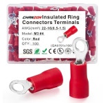 CHANZON 100PCS - #4 M3 링 터미널 22-16AWG UL에 등록된 절연 : 씨유리테일