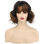 가발 여성의 갈색 강조  가발 합성 머리 머리 커버 섬유 가발 염색   머리 파티 및 일일 사용 : 월드마켓255
