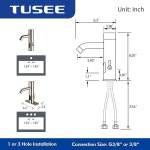 수동 및 자동 듀얼 옵션 기능이 있는 TUSEE 욕실 싱크대 수도꼭지 브러시드 니켈 TS : 씨유리테일