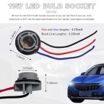 POVTII 2 PCS 1157 LED 전구 소켓 플러그 방수 ABS 신호 브레이크 백업 : 씨유리테일