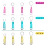 HKS 260PCS 열수축 링 터미널 - 12-10 16-14 22-16 AWG 통조림 : 씨유리테일