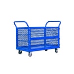 롤테이너 대차 대형 바스켓 2단 90X60 화물 바스켓대차 구루마 끌차 카트 택배 회색 경량 메쉬 그레이 트럼펫 무음륜 : 이지컴머스