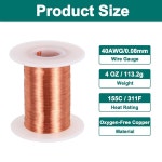 MECCANIXITY 40 AWG 자석 와이어 게이지 에나멜 구리 변압기 모터 전기용 : 씨유리테일