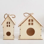 새장 둥지 버드 야외 새집 끈이있는 하우스 용품 DIY 외부 매달려 용 발코니 우드 액세 : 민트코알라