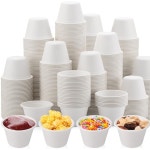 주베 800팩 일회용 수플레 컵 - 4온스 종이 스낵 파티 피크닉 바비큐 및 여행용 미니 식품 용기 흰색 White : 온기가득한마켓