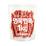 멍묵멍묵 마블링 대용량 간식 / 오리슬라이스, 1kg, 1개 : 모모펫
