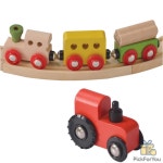 KC 농장기차세트 25P 원목레일세트 : 픽포유몰