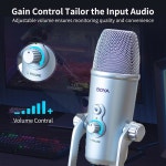 BOYA USB 마이크, 유튜브 스트리밍 게임 녹화용 콘덴서 마이크, PC/Mac/iOS/안드로이드/Windows용 플러그 플레이 팟캐스트 마이크... 