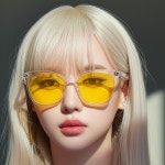 힙합 댄디 레이벤 썬그라스 RB4379D 투명 인젝티드 뿔테선글라스 55사이즈 옐로우틴트 : 투나인안경원