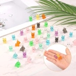 어둠 속에서 빛남 작은 송진 개 미니어처 홈 데스크 요정 정원 장식 마이크로 조경 DIY 공예 용품 20 개 : 도쏠라직구