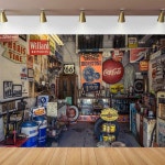 Route 66 주유소 박물관 차고 사진 촬영용 배경지 배경천 역사적인 Arizona : 으뜸 트레이더스