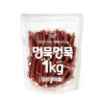 멍묵멍묵 사사미 대용량 강아지육포 오리우유껌, 1kg, 1개 : 모모펫